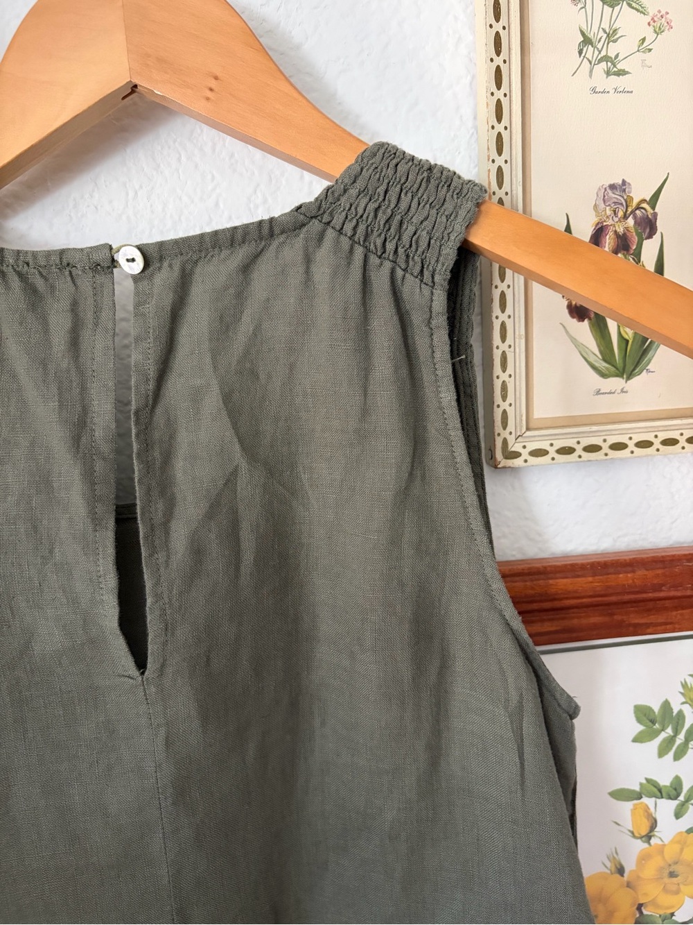 Nicole Miller Linen Dress w/ Pockets – Olive Green | Effortless & Breathable - M - Picture 5 of 9